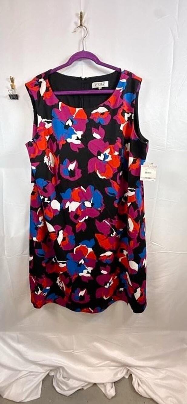 Kasper Womens Plus Size Sleeveless Sheath Dress Black Blue Red Floral NWT 22W